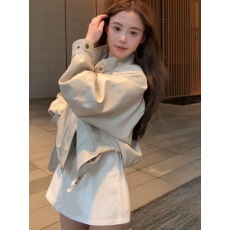 批发韩系新款<b class='q'>甜美</b>小个子宽松显瘦夹克早秋小众设计感短款百搭工装外套