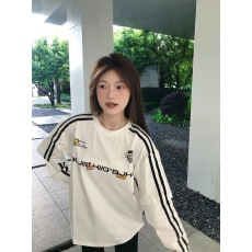 批发假两件长袖<b class='q'>t</b><b class='q'>恤</b>女秋季薄款美式复古潮牌小众设计感运动风上衣球服