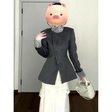 批发小香风外套女韩系千<b class='q'>金</b>感穿搭法式气质名媛收腰显瘦灰色西装短上衣