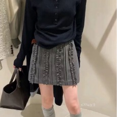 批发秋冬西装新款设计2025防走光重工耳边短裙小个子高腰<b class='q'>半身裙</b>