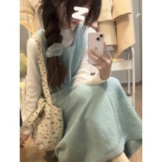 批发一整套装温柔甜美背带<b class='q'>连衣裙</b>女学生春季内搭高级感显瘦气质两件套