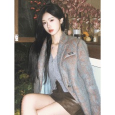 批发美拉德穿搭轻熟风高级感超好看短西装大衣小香风毛呢厚<b class='q'>外套</b>女秋冬