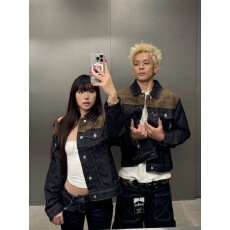 批发美式潮牌麂皮拼接牛仔外套男女秋季新款百搭<b class='q'>通勤</b>夹克外套上衣