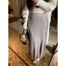批发上身惊艳版型wu敌针织长款过膝松紧腰尾半身裙女秋冬新款鱼尾裙