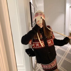 批发复古费尔岛修身毛衣外套两件2025秋冬清新<b class='q'>甜美</b>针织开衫半身裙套装