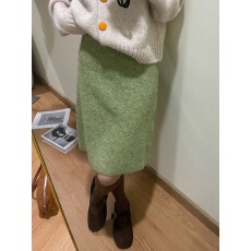 批发减龄针织a字半身裙女秋冬新款气质简约百搭<b class='q'>清新</b>中长裙