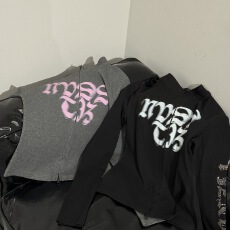 美式复古秋季新款辣妹开衫字母烫钻拉链修身显瘦长袖T恤打底上衣