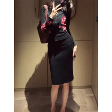 批发2025秋季气质独特超好看姐系贵感大方得体黑色针织上衣<b class='q'>半身裙</b>套装