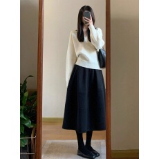 批发套装女2025秋冬季韩系减龄V领长袖针织<b class='q'>毛衣</b>上衣高腰半身裙两件套