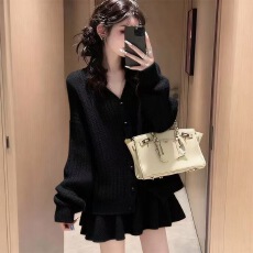 批发套装女2025秋冬季新款韩系慵懒风穿搭针织<b class='q'>毛衣</b>上衣高腰短裙两件套