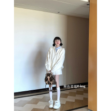 批发韩系学院风纯欲温柔软糯麻花毛衣叠穿POLO衬衫百褶裙春季三件套女