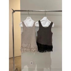 批发圆领拼<b class='q'>蕾丝</b>叠搭背心屁帘裙