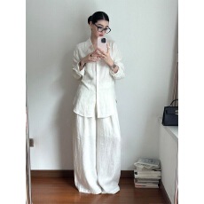 批发老钱风气质<b class='q'>衬衫</b>套<b class='q'>装</b>女<b class='q'>装</b>春夏季休闲宽松防晒百搭<b class='q'>衬衣</b>阔腿<b class='q'>裤</b><b class='q'>两件套</b>