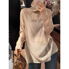 批发2026春新款时尚高领宽松百搭<b class='q'>气质</b>感高级显瘦简约显瘦减龄上衣<b class='q'>衬衫</b>