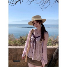 批发辣妹设计假两件蕾丝<b class='q'>碎花</b>吊带背心女夏季新款显瘦甜美小众外穿<b class='q'>上衣</b>