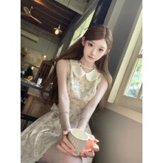 批发馥郁少女/千金感日常<b class='q'>全棉</b>碎花连衣裙女2026夏季新款法式漂亮短裙
