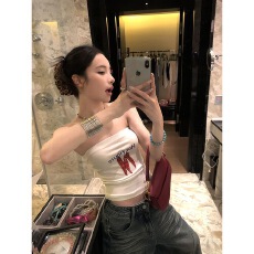 批发2026新款性感印花爵士舞辣椒抹胸显瘦百搭减龄修身上衣外穿抹胸