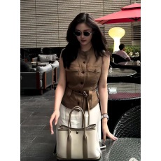 批发高级感法式老钱风收腰系带马甲女夏季新款设计感洋气减龄无袖上衣
