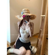 批发<b class='q'>甜美</b>温柔bm小碎花v领吊带背心女夏季新款系带蕾丝拼接内搭上衣ins