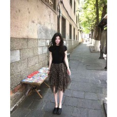 批发套装女2026夏季新款纯欲风辣妹修身短袖T恤上衣豹纹半身裙两件套