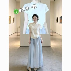 批发夏日季款新中式国风汉元素日常年轻款旗袍上衣<b class='q'>连衣裙</b>子两件套装<b class='q'>女</b>