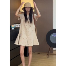 批发夏季新款大码减龄洋气显瘦遮肉短袖裙子小个子高级感<b class='q'>气质</b><b class='q'>连衣裙</b>女
