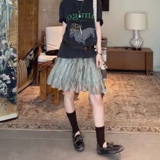 批发大码韩国女装夏季新款胖mm不规则压褶<b class='q'>半身裙</b>短款A字灵动<b class='q'>百褶</b>半裙