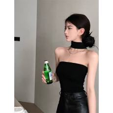 批发法式打底吊带背心女内搭纯欲裹胸甜辣妹外穿挂脖抹胸上衣设计感潮