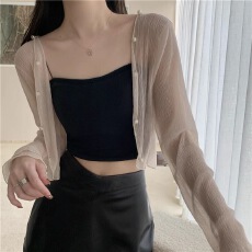 批发<b class='q'>大码</b>冰丝蕾丝防晒衣女装胖mm薄款夏季外搭坎肩衫透视开衫上衣<b class='q'>外套</b>