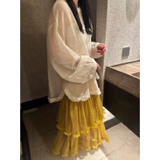 批发法式甜美减龄木耳边休闲衬衫女2026夏季新款时尚宽松薄款<b class='q'>长袖</b>上衣