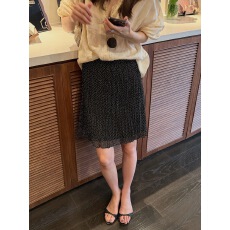 批发法式复古黑色波点<b class='q'>百褶</b>半身裙女夏季2026新款显瘦设计感褶皱A字裙