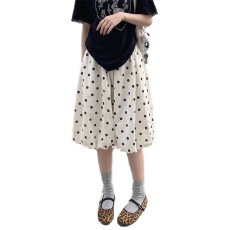 批发韩系复古波点花苞裤裙女夏季新款<b class='q'>大码</b>胖mm梨型显瘦阔腿五分裤中裤