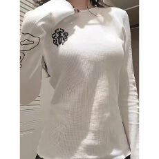 批发美式<b class='q'>街头</b>小众白色梵文字母印花长袖T恤女y2k春季修身显瘦打底上衣