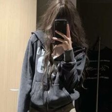 批发Oversize美式复古做旧水洗数字印花宽松连帽卫衣男女时尚<b class='q'>百搭</b>外套