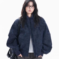 批发2026年新款美式<b class='q'>街头</b>设计感PU皮衣外套女秋季宽松机车服飞行夹克