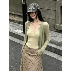 批发纯欲v领蕾丝长袖防晒开衫薄款女早秋配吊带外搭小披肩外套上衣