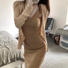 批发法式温柔风针织开衫吊带背心女夏季<b class='q'>薄款</b>防晒半身裙三件套气质穿搭