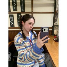 批发韩系温柔风费尔岛毛衣外套<b class='q'>女</b>2026秋冬<b class='q'>新款</b>氛围感重工宽松针织开衫