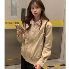 批发美式复古仿麂皮绒外套秋季上衣<b class='q'>女</b>小个子新款显瘦短款<b class='q'>夹克</b>修身上衣