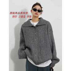 批发已出货 韩系慵懒粗棒针织毛衣宽松开衫春秋26新款上衣百搭外套女