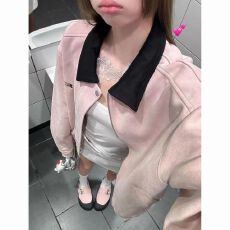 批发己出货 慵懒撞色翻领设计感夹克<b class='q'>休闲</b>显瘦外套