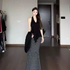 批发【三件套】多巴胺辣妹挂脖纯欲风<b class='q'>吊带</b><b class='q'>背心</b>外穿长袖防晒开衫2025秋