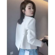 批发高级感<b class='q'>短款</b>小个子西装外套女春秋季新款洋气chic韩系休闲垫肩上衣