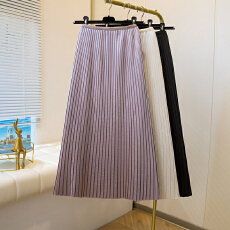 批发简约气质高级感缎面褶皱半身裙女2026春夏季大码胖MM显瘦中长款裙