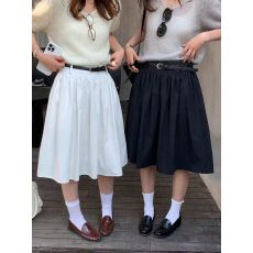 批发大码学院风a字半身裙女2026<b class='q'>夏</b>高腰气质伞裙小个子松紧腰蓬蓬中裙