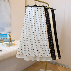 批发大码优雅风网纱拼接醋酸缎面鱼尾半身裙2026春<b class='q'>夏</b>高腰A字垂感长裙