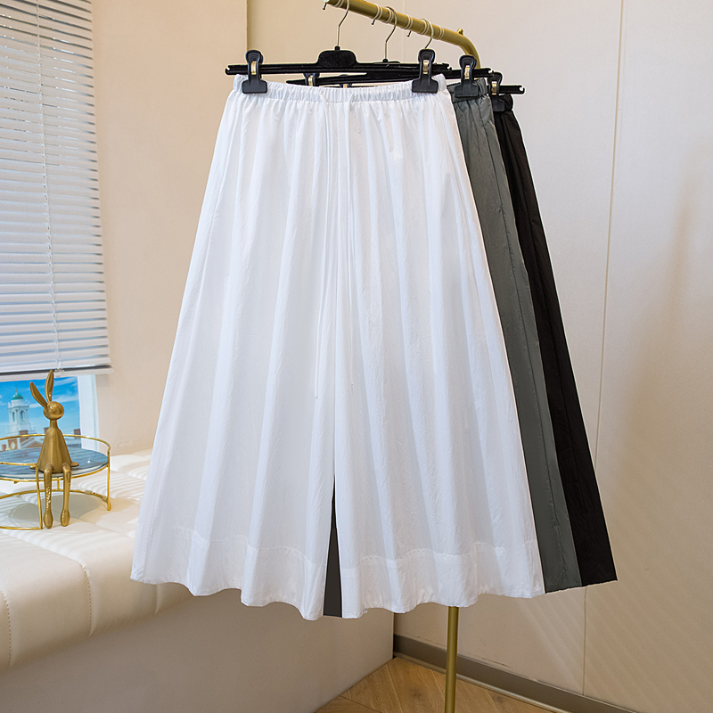 RY3921# 大码胖MM2026夏净版阔腿裤老钱风松紧腰休闲慵懒风垂坠感...