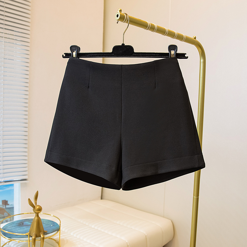 RY3922# 黑色短裤女2026大码胖MM夏季外穿西装弹力紧身包臀显瘦高腰直筒裤