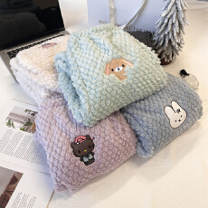 批发冬季300克加厚玫瑰绒单条睡裤女款保暖卡通可爱珊瑚绒长裤双口袋