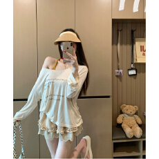 批发韩系字母印花防晒<b class='q'>长袖</b><b class='q'>T</b><b class='q'>恤</b>女夏季慵懒风<b class='q'>宽松</b>